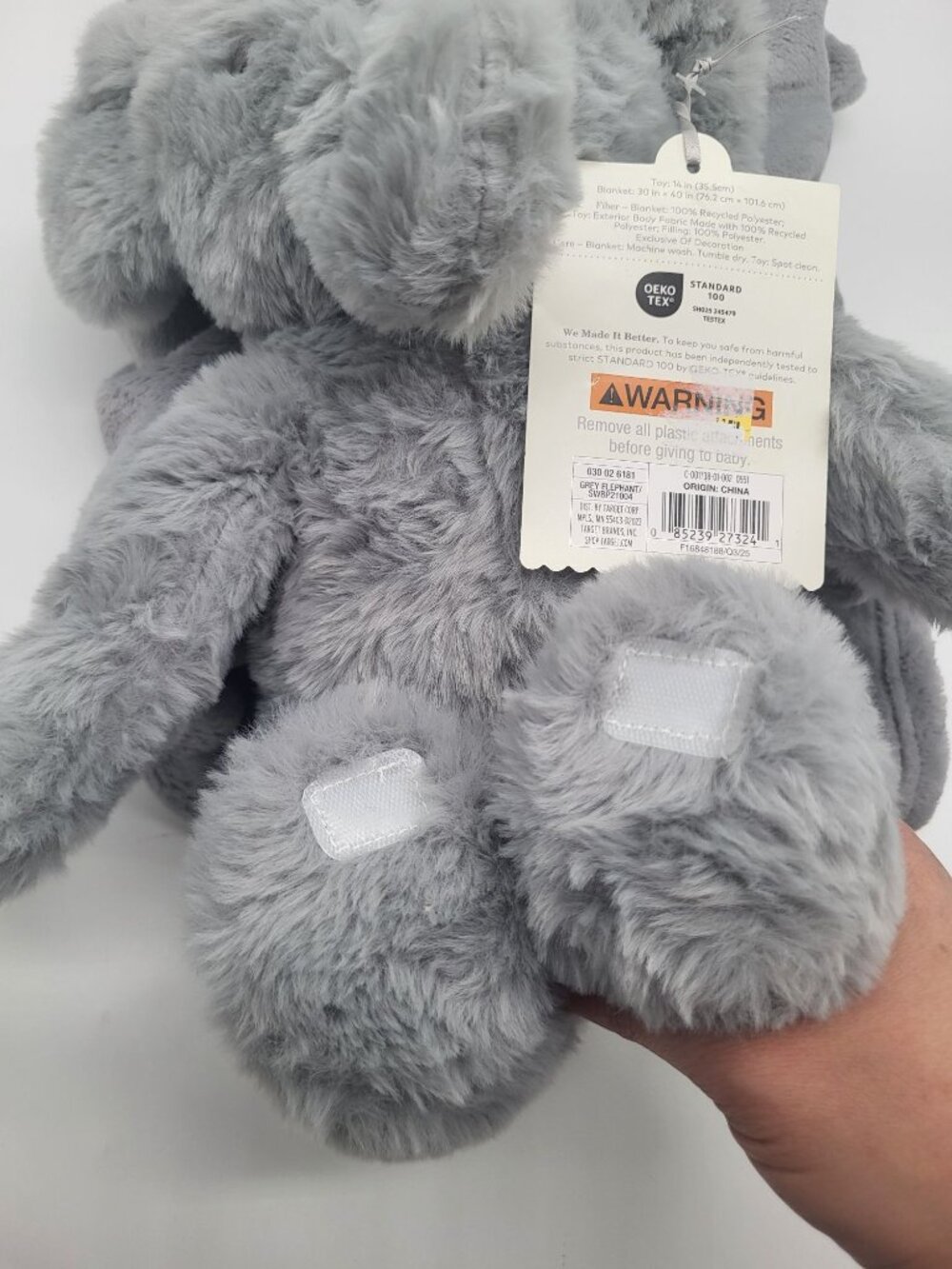 Cloud Island Target Gray Elephant with Blanket 30"x40" Set Large Lovey *FLAW - Picture 6 of 7